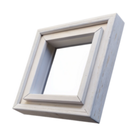intense breathtaking Square frame, white paintewood, distressefinish, studio lighting, studio photography, isolateon transparent background,high-resolution product photography original png