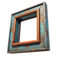 passionate dazzling Rustic wooden frame, distressepaint, chippeedges, matte finish, soft lighting, studio photography, isolateon transparent background,high-resolution product photography ultra HD png
