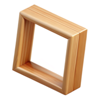 immaculate organic Simple wooden frame, natural pine, matte finish, soft lighting, side view, studio photography, isolateon transparent background,high-resolution product photography exclusive png