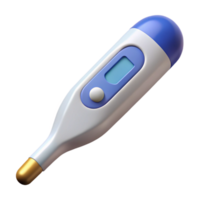 joyful striking Thermometer with digital display, flexible tip, white plastic body, soft lighting, render, isolateon transparent background,high-resolution product photography professional png