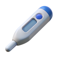 serene modern Thermometer with digital display, flexible tip, white plastic body, soft lighting, render, isolateon transparent background,high-resolution product photography masterfully captured png