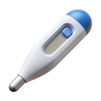 captivating ethereal industrial Thermometer with digital display, flexible tip, white plastic body, soft lighting, render, isolateon transparent background,high-resolution product photography ultra HD png
