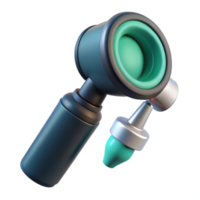 splendiharmonious creative Otoscope with illuminatehead, magnifying lens, disposable specula, studio lighting, render, isolateon transparent background,high-resolution product photography flawless png
