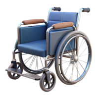 striking memorable Wheelchair with foldable frame, paddeseat, footrests, rear wheels, studio lighting, render, isolateon transparent background,high-resolution product photography png
