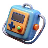 intense extraordinary Defibrillator with paddles, digital display, power button, studio lighting, render, isolateon transparent background,high-resolution product photography artisan png