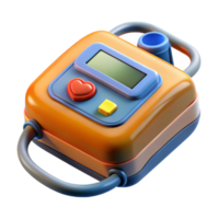 passionate mesmerizing Defibrillator with paddles, digital display, power button, studio lighting, render, isolateon transparent background,high-resolution product photography handcrafted png