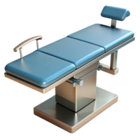 captivating classic Surgical table with adjustable height, paddesurface, stainless steel frame, studio lighting, render, isolateon transparent background,high-resolution product photography impeccable png