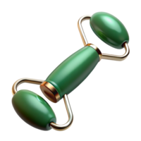 glorious bohemian A jade green face roller, smooth anpolished, showing the metallic sheen, soft lighting, front view, isolateon transparent background,high-resolution product photography premium png