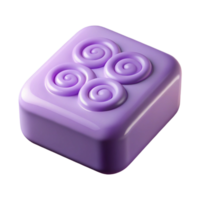 joyful extraordinary A bar of lavender soap with delicate swirling patterns, matte finish, soft lighting, isolateon transparent background,high-resolution product photography 4K png