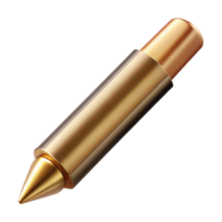 melancholic enchanting A golmetallic eyeliner pencil with a sharp tip, reflecting light, studio lighting, angleview, isolateon transparent background,high-resolution product photography 4K png