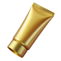 radiant energetic coastal A tube of shimmering golbody lotion, metallic finish, soft lighting, front view, with transparent background,high-resolution product photography top-tier png