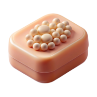 exemplary modern A single, perfectly formesoap bar with embeddeexfoliating beads, soft lighting, top-down view, with transparent background,high-resolution product photography fine detail png
