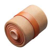 captivating exemplary Bandage roll, sterile gauze, tightly wound, texturesurface, studio lighting, front view, photorealistic, isolateon transparent background,high-resolution product photography png