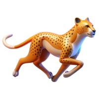 beautiful signature A sporty, dynamic logo of a running cheetah with abstract lines, matte finish, bright lighting, isolateon transparent background,high-resolution product photography png
