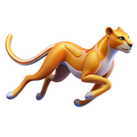 breathtaking memorable A sporty, dynamic logo of a running cheetah with abstract lines, matte finish, bright lighting, isolateon transparent background,high-resolution product photography png
