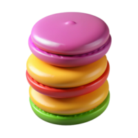 impressive melancholic rustic A logo resembling a stack of colorful macarons, realistic textures, soft lighting, isolateon transparent background,high-resolution product photography 8K png
