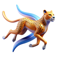 dramatic dynamic classic A sporty, dynamic logo of a running cheetah with abstract lines, matte finish, bright lighting, isolateon transparent background,high-resolution product photography impeccable png