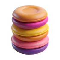 whimsical mesmerizing A logo resembling a stack of colorful macarons, realistic textures, soft lighting, isolateon transparent background,high-resolution product photography gallery standard png