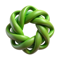 alluring inspireA green, leafy logo depicting interwoven vines forming a circle, realistic texture, soft lighting, top-down view, isolateon transparent background,high-resolution product photography png