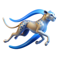 pristine peaceful retro A sporty, dynamic logo of a running cheetah with abstract lines, matte finish, bright lighting, isolateon transparent background,high-resolution product photography impeccable png
