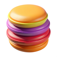 enchanting retro A logo resembling a stack of colorful macarons, realistic textures, soft lighting, isolateon transparent background,high-resolution product photography gallery standard png