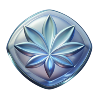 unparalleleavant-garde A translucent glass logo with etchefloral patterns, subtle lighting, front view, isolateon transparent background,high-resolution product photography sharp png
