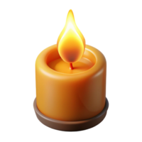 timeless modern Realistic burning candle logo with flickering flame, soft lighting, front view, with transparent background,high-resolution product photography gallery standard png