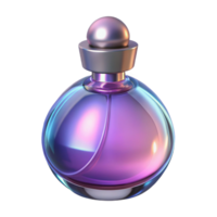 signature tropical Glass bottle of perfume logo with a delicate floral scent, refractive lighting, glossy finish, front view, with transparent background,high-resolution product photography top-tier png