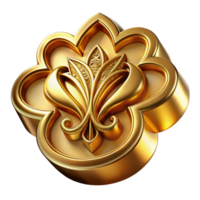 stunning unparalleleGolfoil logo with an intricate floral pattern, reflective finish, studio lighting, front view, with transparent background,high-resolution product photography png