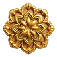 exquisite intense abstract Golfoil logo with an intricate floral pattern, reflective finish, studio lighting, front view, with transparent background,high-resolution product photography expertly shot png