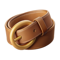 mesmerizing artistic A brown suede belt with a golbuckle, soft suede, dramatic lighting, photorealistic, with transparent background,high-resolution product photography genuine png
