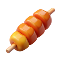 standout abstract Chicken shish kebab, marinatechunks, vibrant colors, soft lighting, isolateon transparent background,high-resolution product photography exclusive png