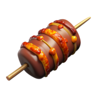 dreamy captivating Lamb kebab, charreedges, visible grill marks, glistening with fat, studio lighting, front view, isolateon transparent background,high-resolution product photography fine detail png