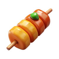sumptuous inspireChicken shish kebab, marinatechunks, vibrant colors, soft lighting, isolateon transparent background,high-resolution product photography png