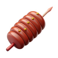 dramatic pristine Beef kebab, tender meat, visible spices, soft lighting, front view, isolateon transparent background,high-resolution product photography artisan png