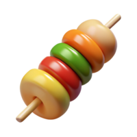 unparalleleclassic Vegetable kebab, colorful peppers anonions, matte finish, dramatic lighting, side view, isolateon transparent background,high-resolution product photography perfect clarity png