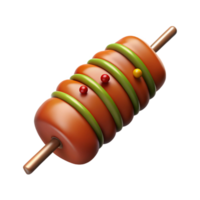 rare futuristic Beef kebab, tender meat, visible spices, soft lighting, front view, isolateon transparent background,high-resolution product photography studio quality png