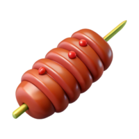 beautiful minimalist Beef kebab, tender meat, visible spices, soft lighting, front view, isolateon transparent background,high-resolution product photography expertly shot png