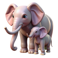 fascinating distinguisheElephant family mother ancalf interacting, soft lighting, side view, photorealistic, studio photography, isolateon transparent background,high-resolution product photography png