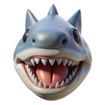 ipnotizzante impressionista avvicinamento di un' di squalo bocca con righe di acuto denti, drammatico illuminazione, davanti Visualizza, iperrealistico, studio fotografia, isolare trasparente sfondo, acuto png