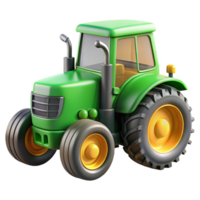 hypnotic harmonious victorian Green tractor, large tires, farming equipment attached, studio lighting, render, isolateon transparent background,high-resolution product photography gallery standard png