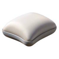 rare geometric Memory foam pillow, contoureshape, white hypoallergenic cover, studio lighting, side view, isolateon transparent background,high-resolution product photography high quality png
