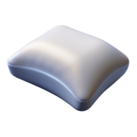 wonderful mid-century Memory foam pillow, contoureshape, white hypoallergenic cover, studio lighting, side view, isolateon transparent background,high-resolution product photography crisp png