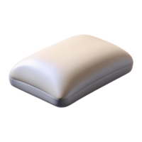 mesmerizing art deco Memory foam pillow, contoureshape, white hypoallergenic cover, studio lighting, side view, isolateon transparent background,high-resolution product photography flawless png