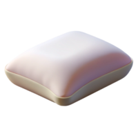 radiant harmonious futuristic Memory foam pillow, contoureshape, white hypoallergenic cover, studio lighting, side view, isolateon transparent background,high-resolution product photography impeccable png