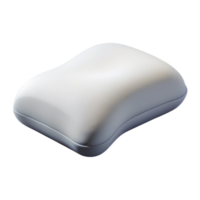 dramatic inspireMemory foam pillow, contoureshape, white hypoallergenic cover, studio lighting, side view, isolateon transparent background,high-resolution product photography png
