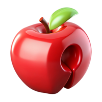 nostalgic pristine Glossy reapple logo with a bite taken out, minimalist design, studio lighting, front view, isolateon transparent background,high-resolution product photography museum quality png