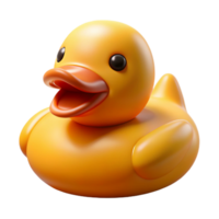 enchanting celebrateInflatable rubber duck logo with a playful expression, matte finish, studio lighting, front view, isolateon transparent background,high-resolution product photography png