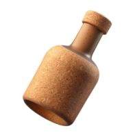 harmonious magnificent Cork logo of a wine bottle silhouette, texturesurface, soft lighting, front view, isolateon transparent background,high-resolution product photography original png