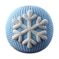 distinguisheelegant Knittewool logo of a snowflake, texturesurface, soft lighting, front view, isolateon transparent background,high-resolution product photography crisp png